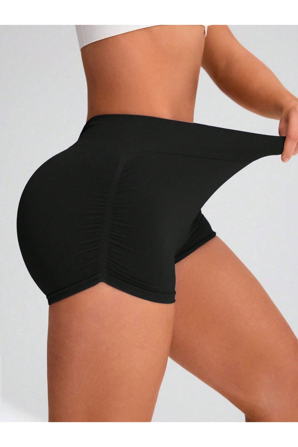 Comfort Fit Elastic Waist Active Shorts Black Fitggins