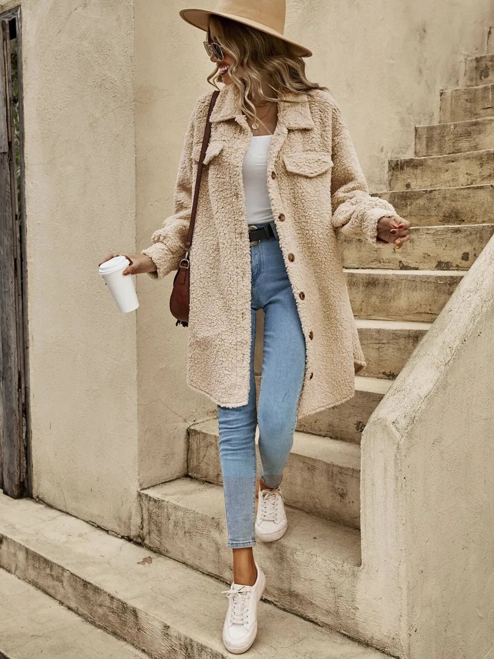 Collared Button-Down Coat Fitggins