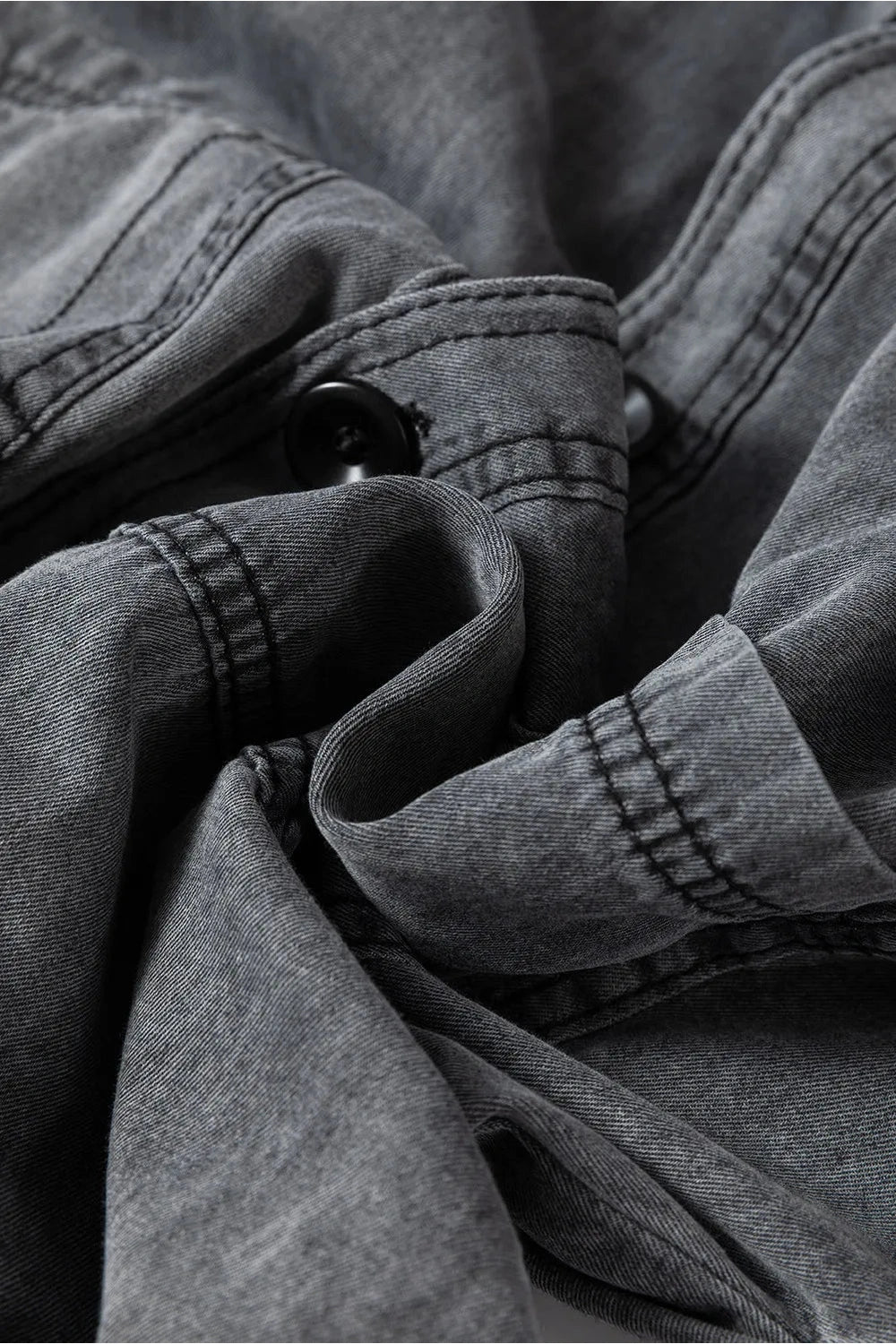 Classic Button Up Long Sleeve Denim Jacket Fitggins