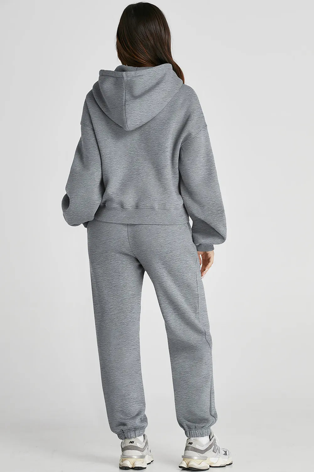 Dropped Shoulder Hooded Top and Pants Active Set Fitggins