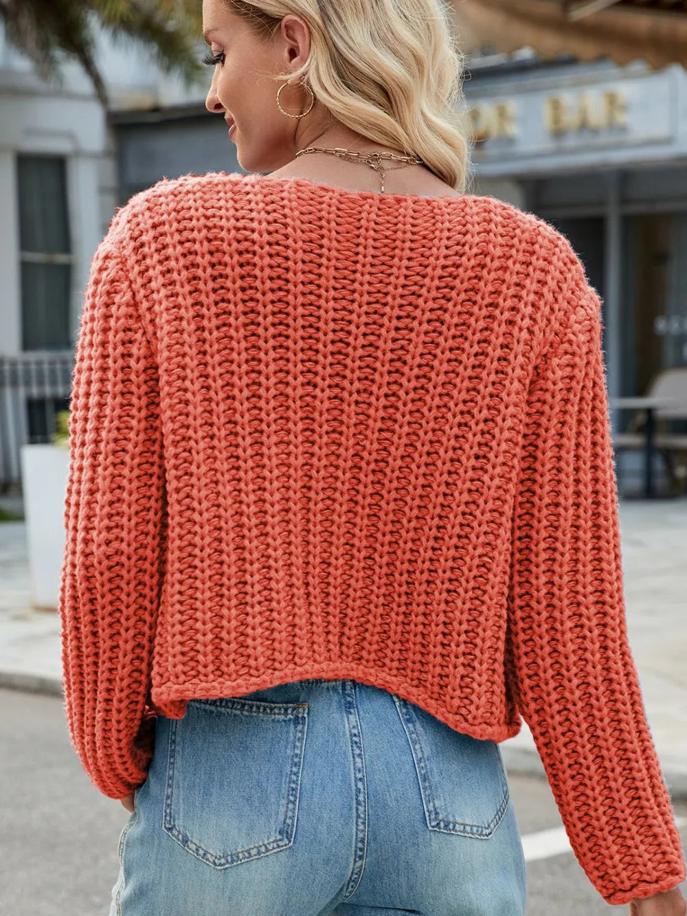 Round Neck Button Up Cardigan with Pockets Fitggins