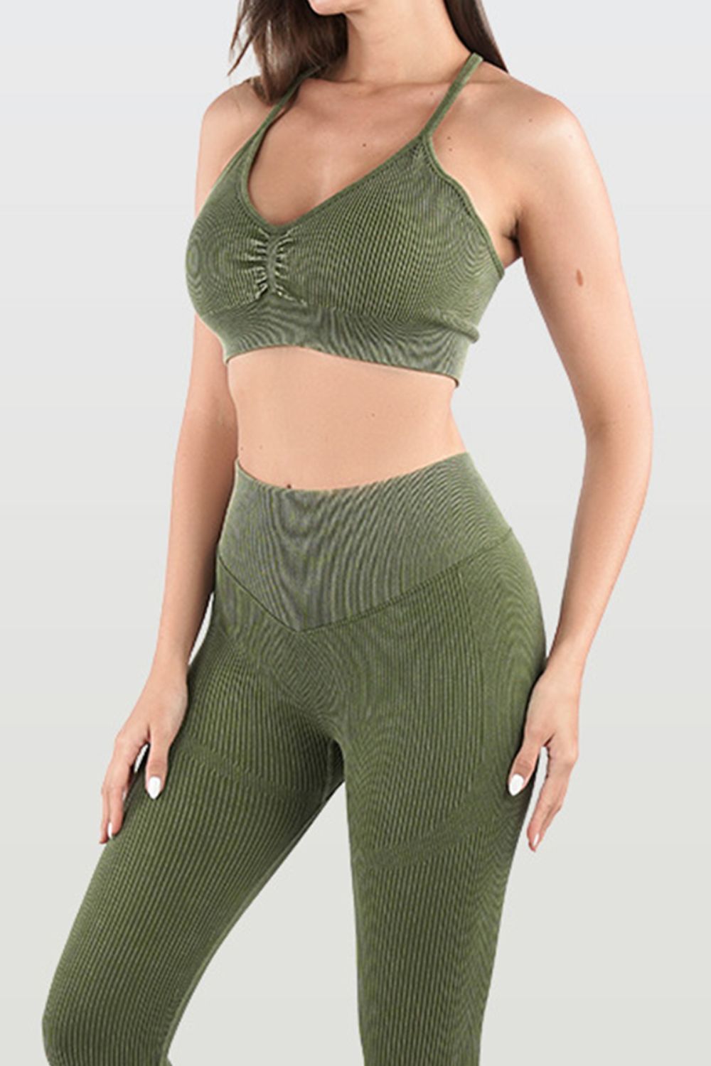Ruched Spaghetti Strap Top and Pants Active Set - Active Set - FITGGINS