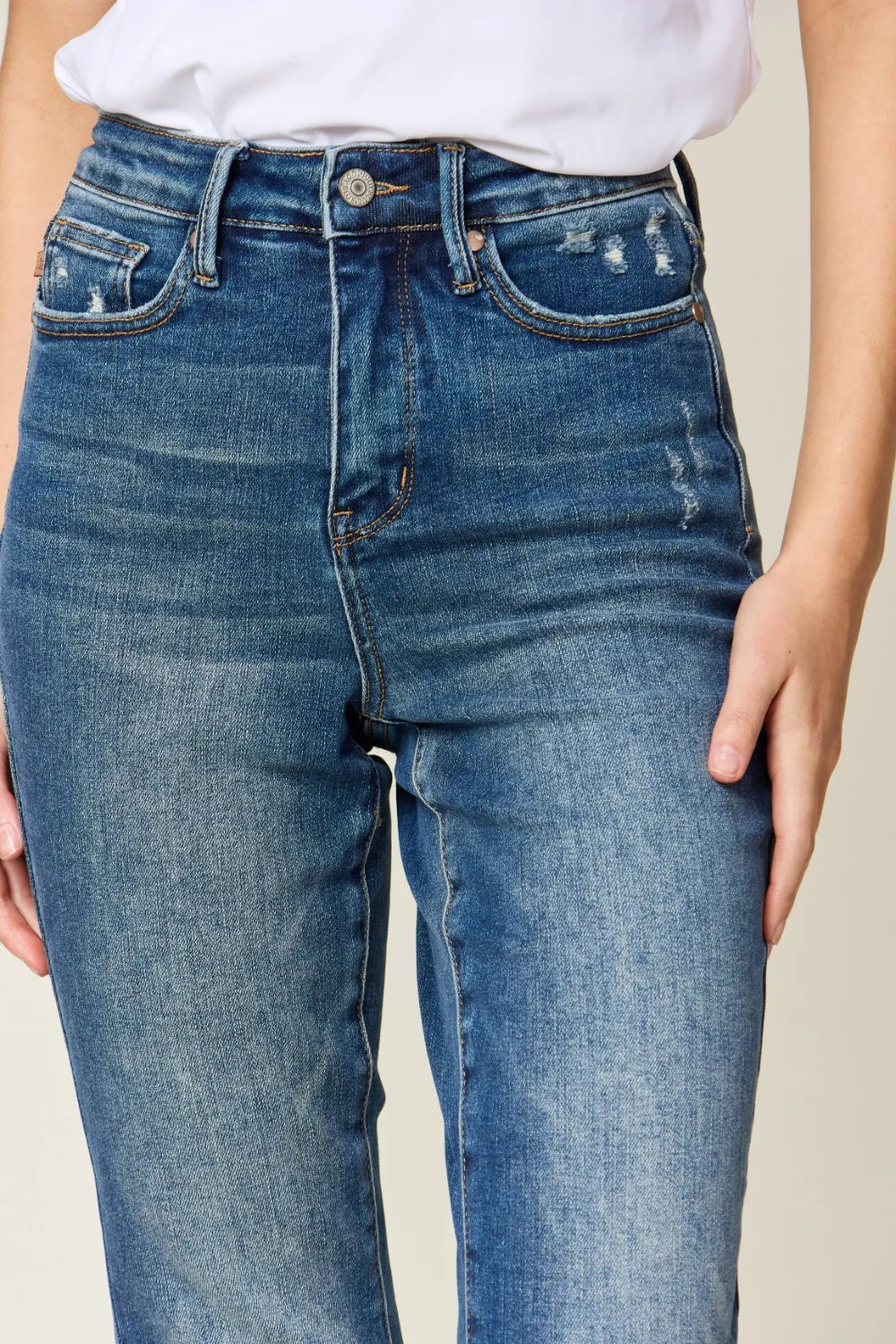 Judy Blue Full Size Tummy Control High Waist Slim Jeans Fitggins
