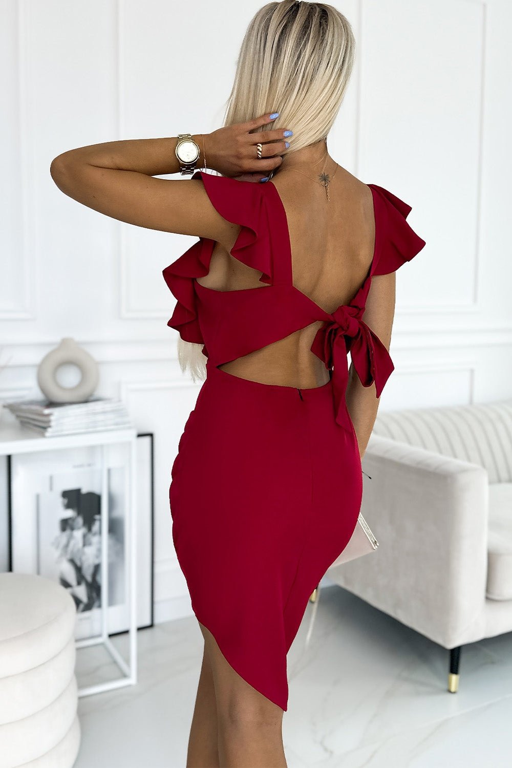 Cutout Tied Round Neck Dress - Cocktail Dresses - FITGGINS