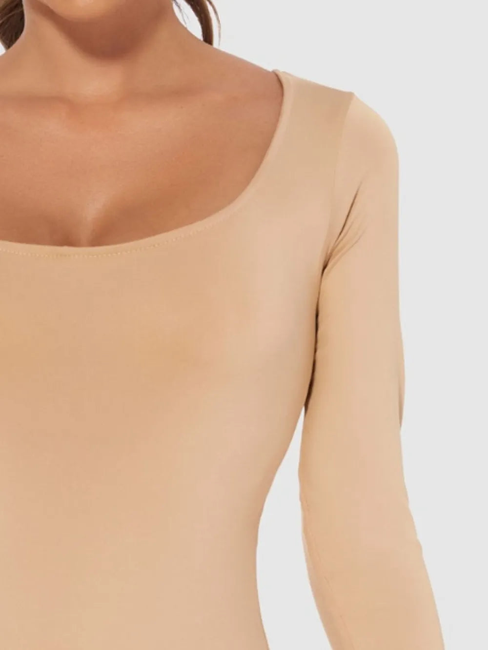 Full Size Scoop Neck Long Sleeve Bodysuit Fitggins