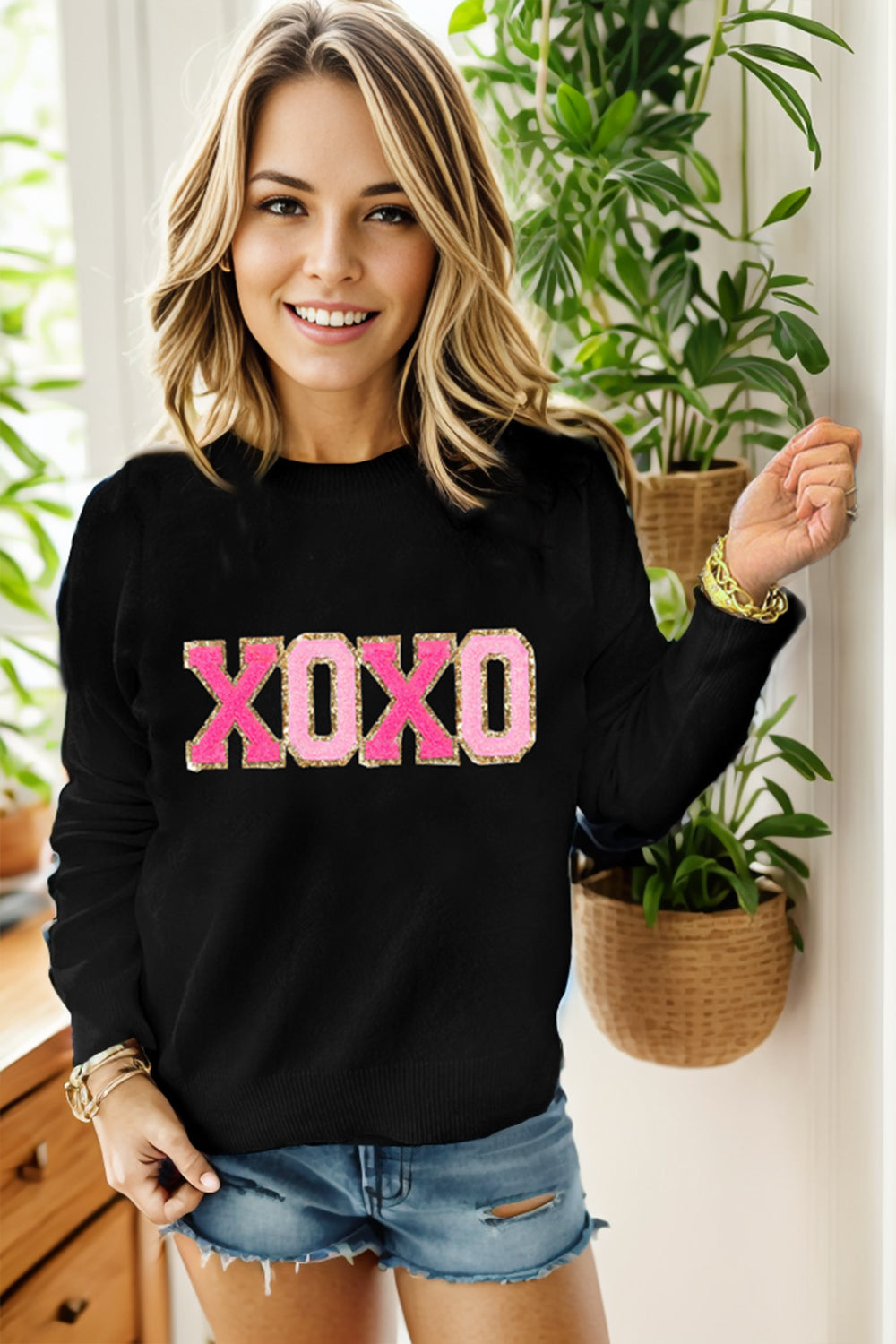 Comfortable Round Neck Long Sleeve Sweater Fitggins