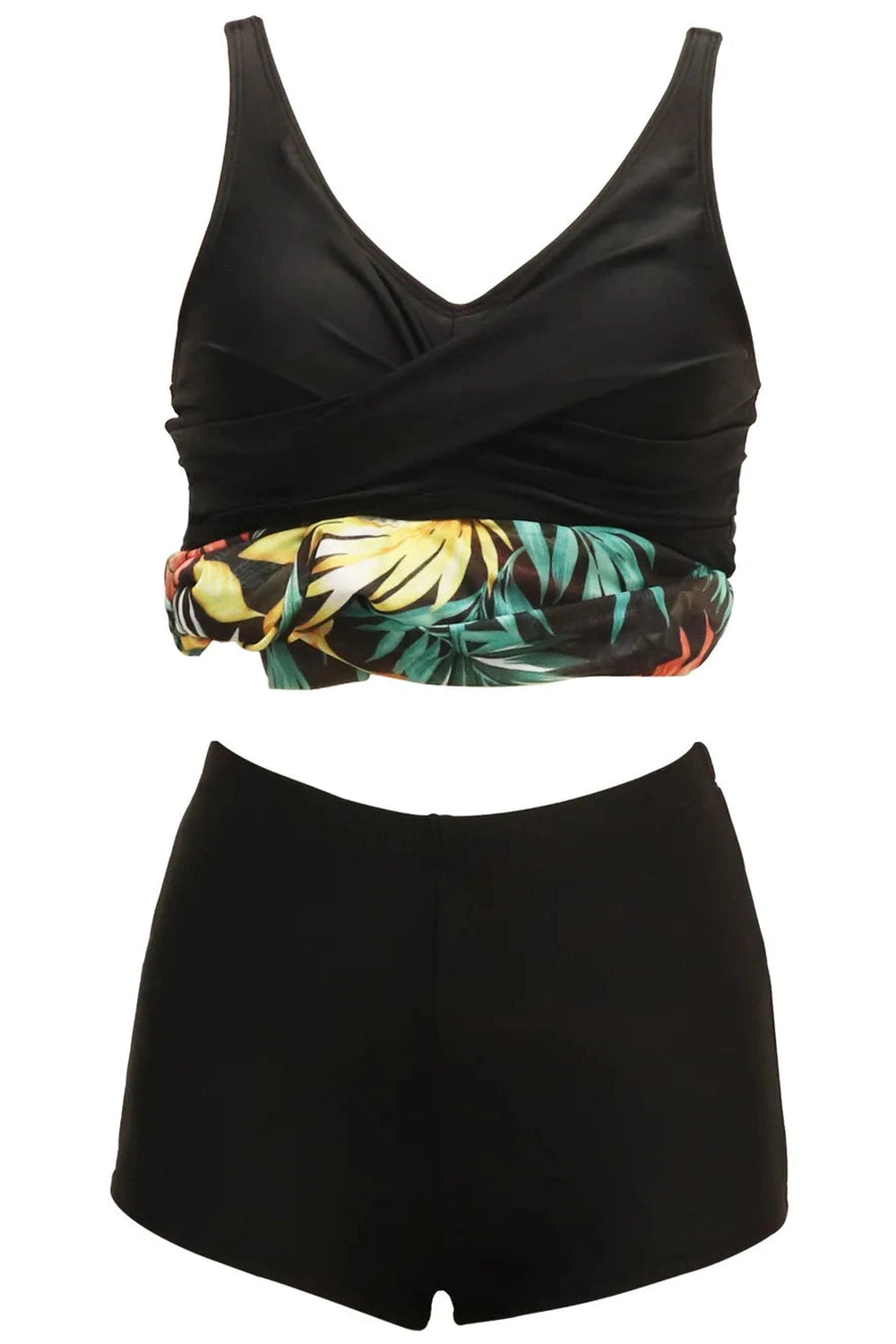 Printed Wide Strap Two-Piece Swim Set Fitggins