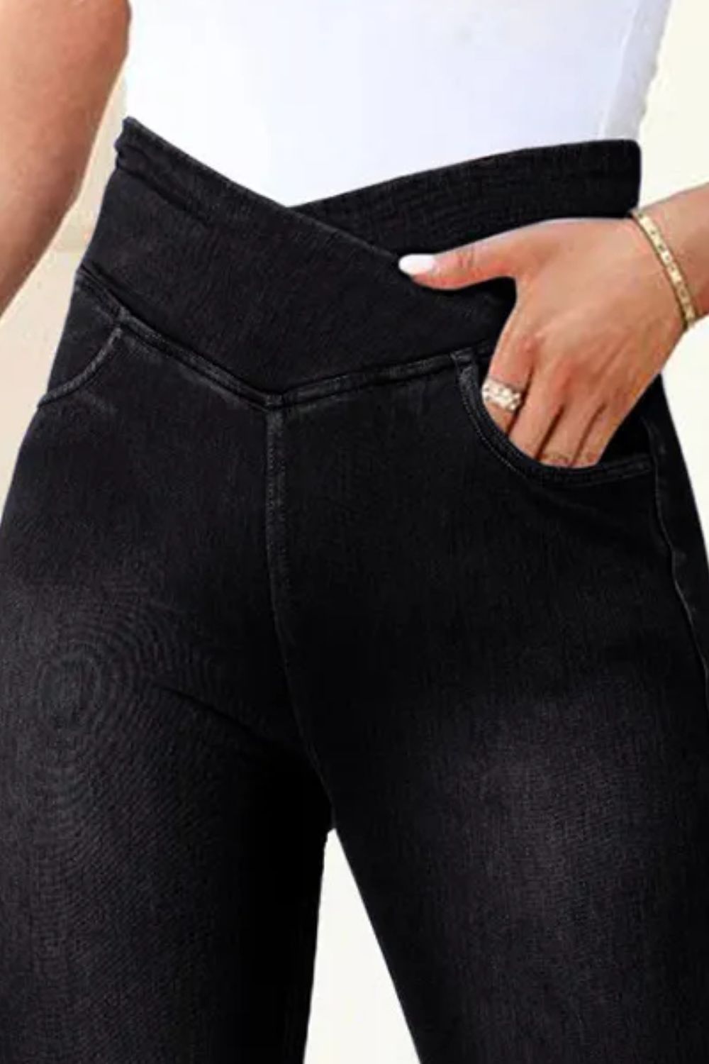 High Waist Jeans with Pockets Fitggins