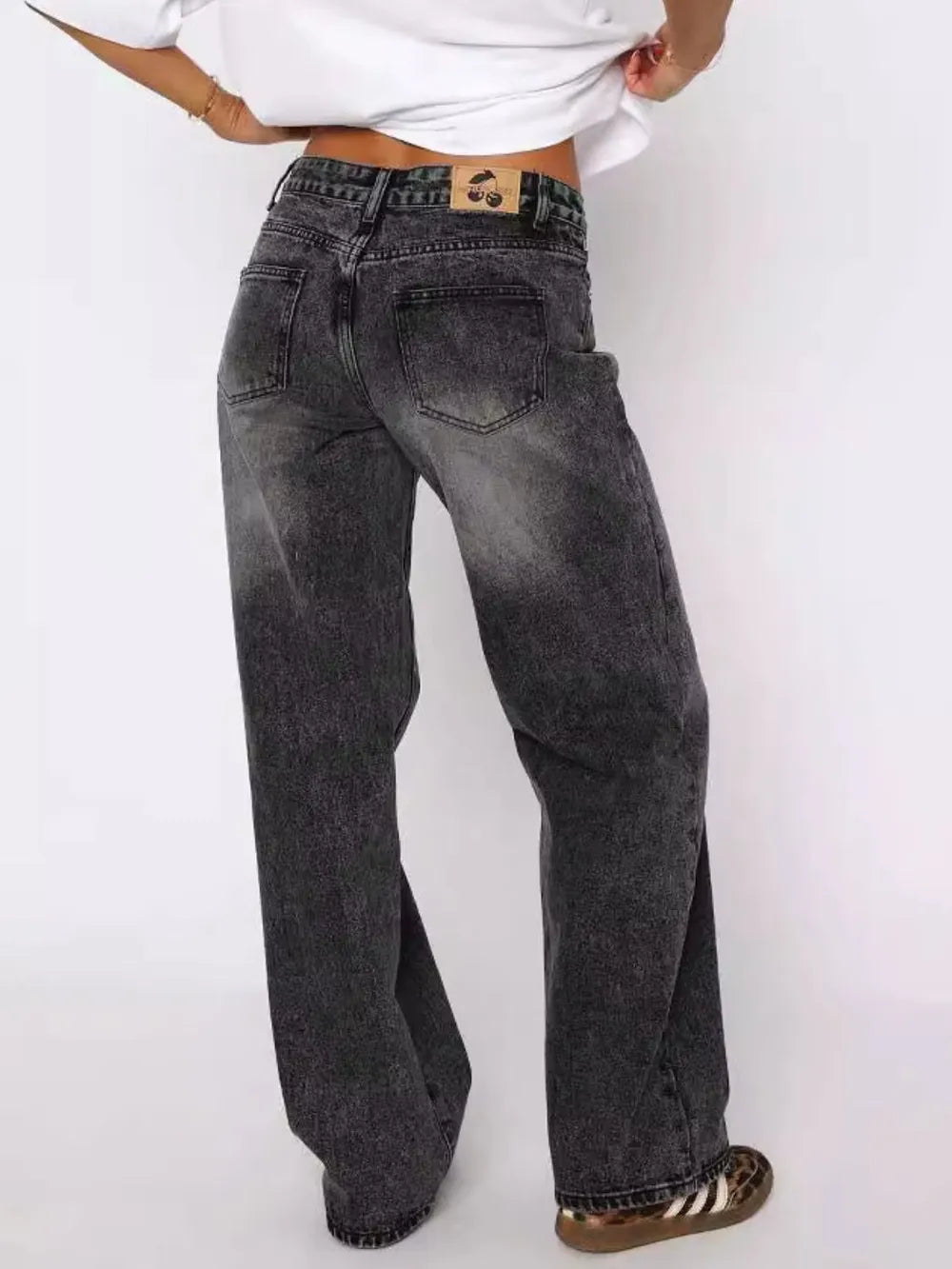 Wide Leg Jeans with Pockets Fitggins