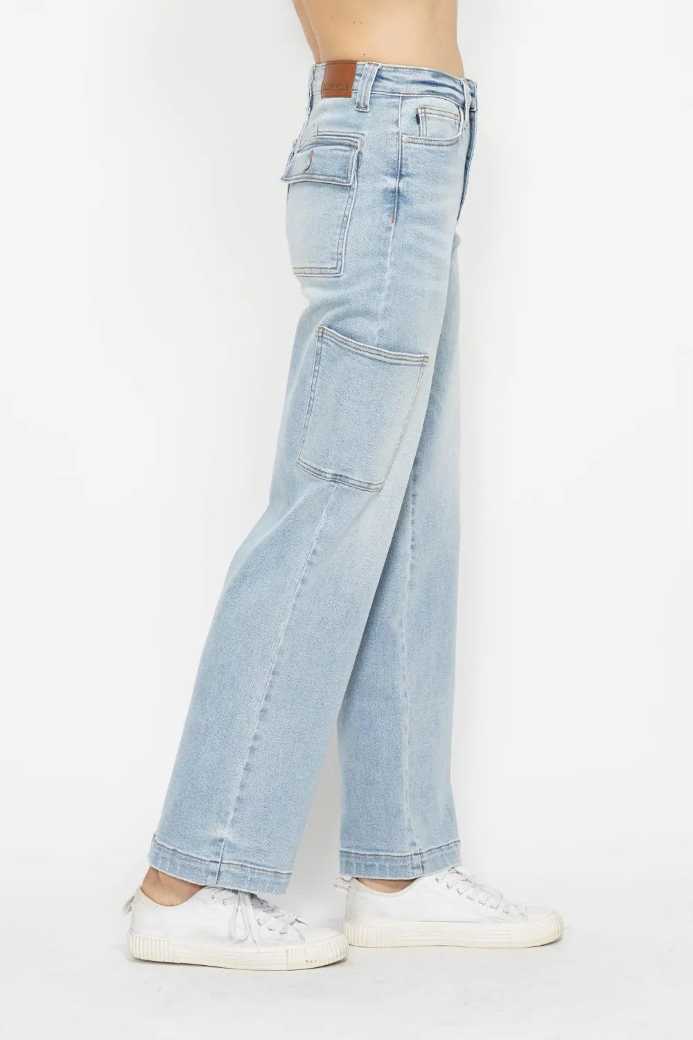 Judy Blue Full Size High Waist Straight Cargo Jeans Fitggins
