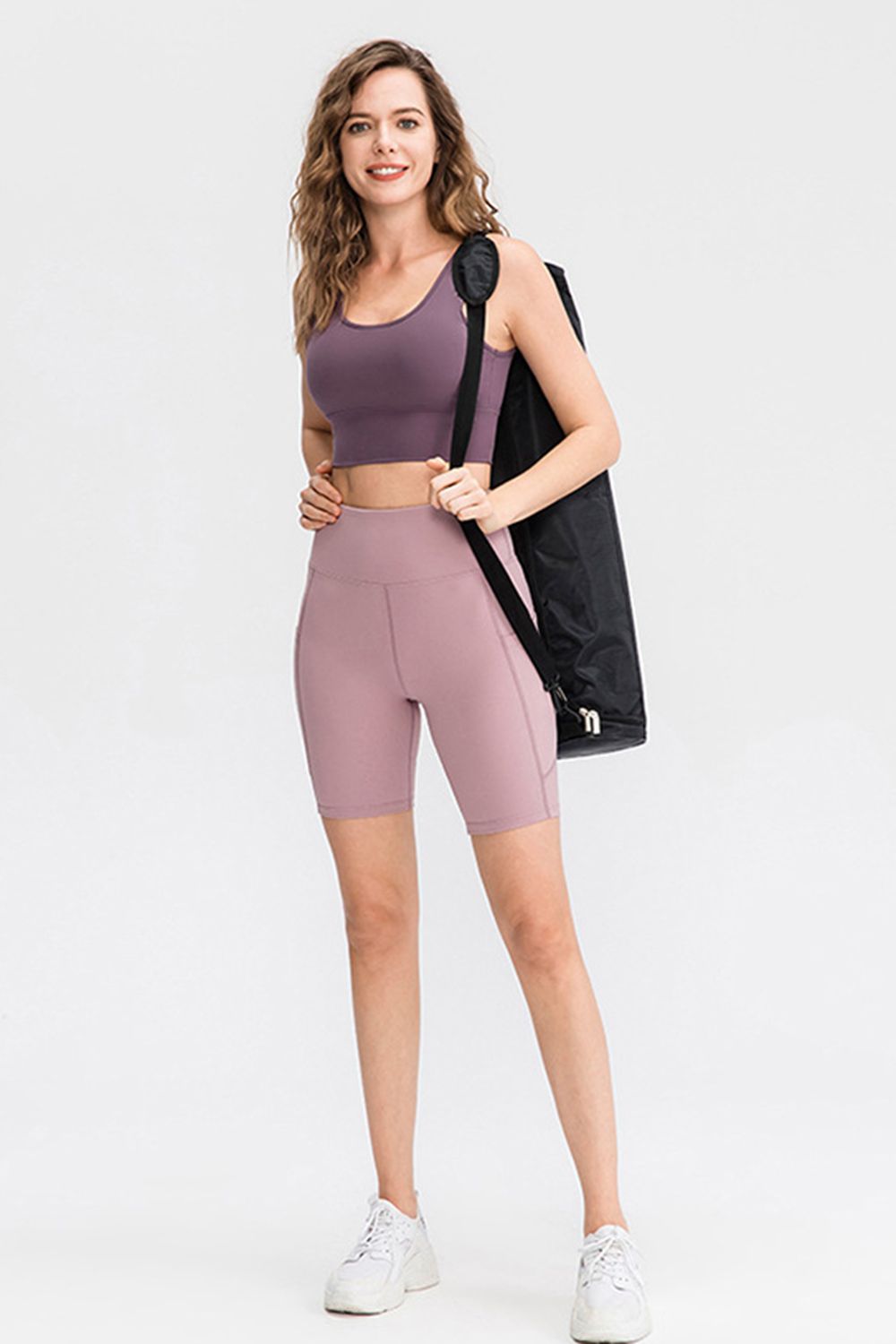 Wide Waistband Sports Shorts with Pockets Fitggins