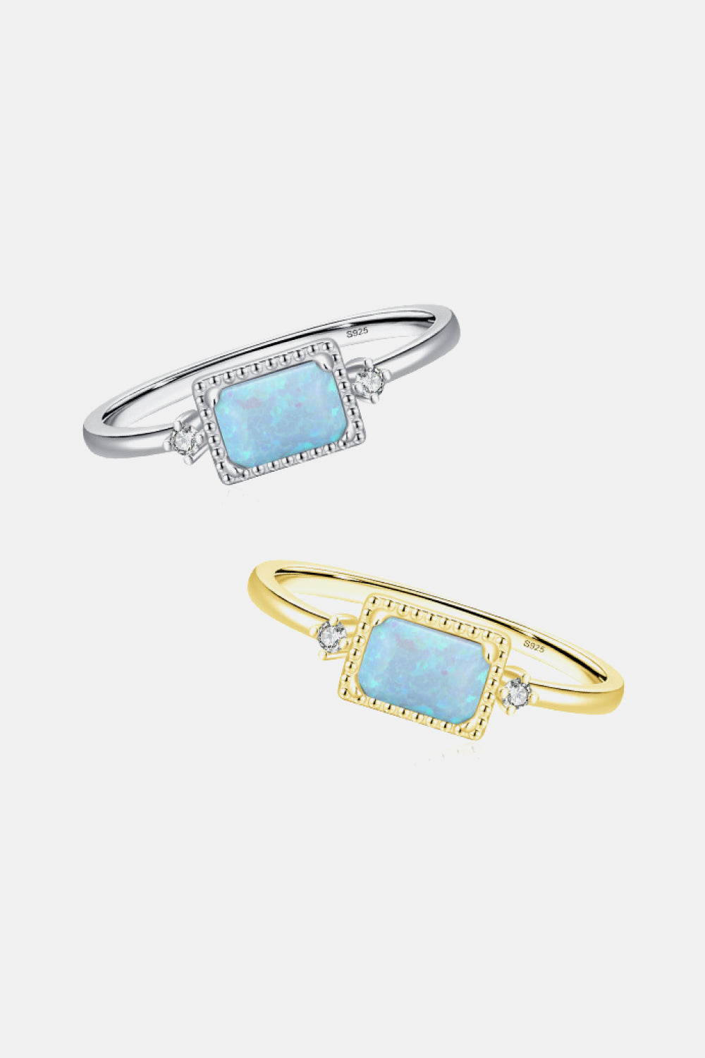 925 Sterling Silver Opal Ring - Rings - FITGGINS