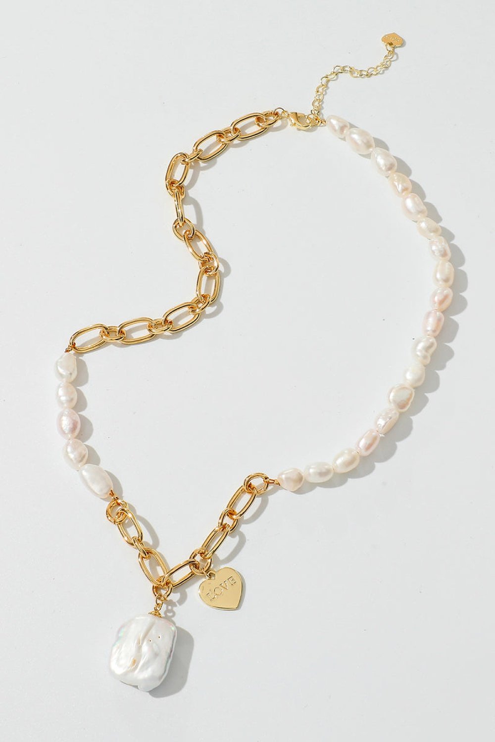 Gold Chain & Pearl Necklace - Necklaces - FITGGINS