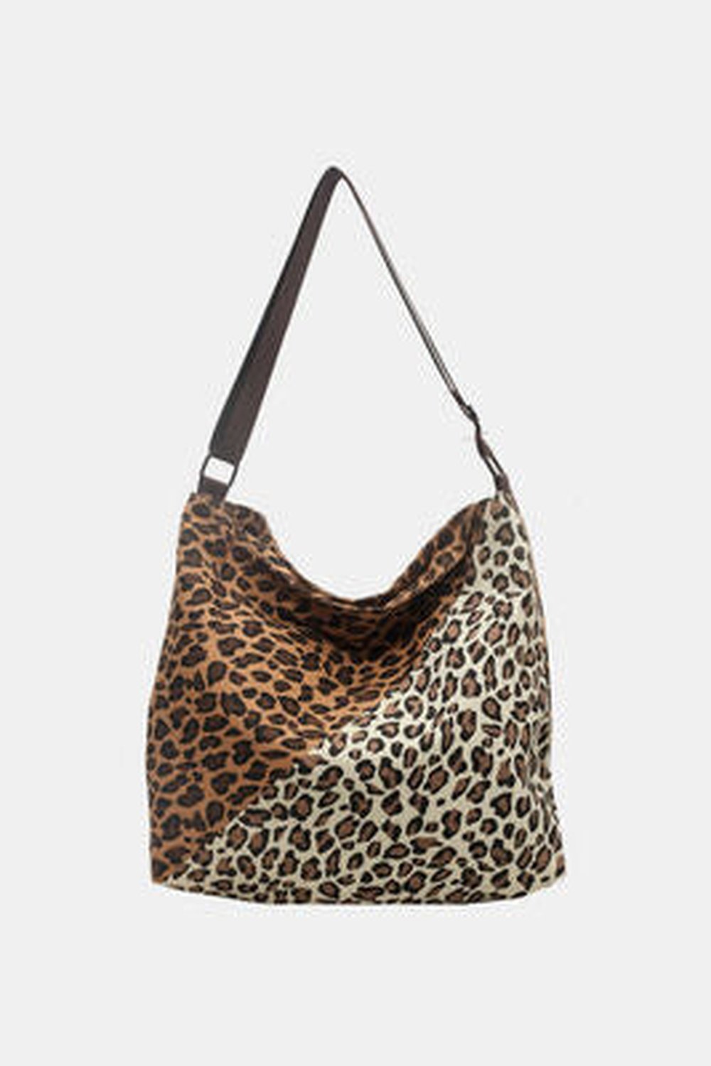 Leopard Contrast Adjustable Strap Shoulder Bag - Handbag - FITGGINS