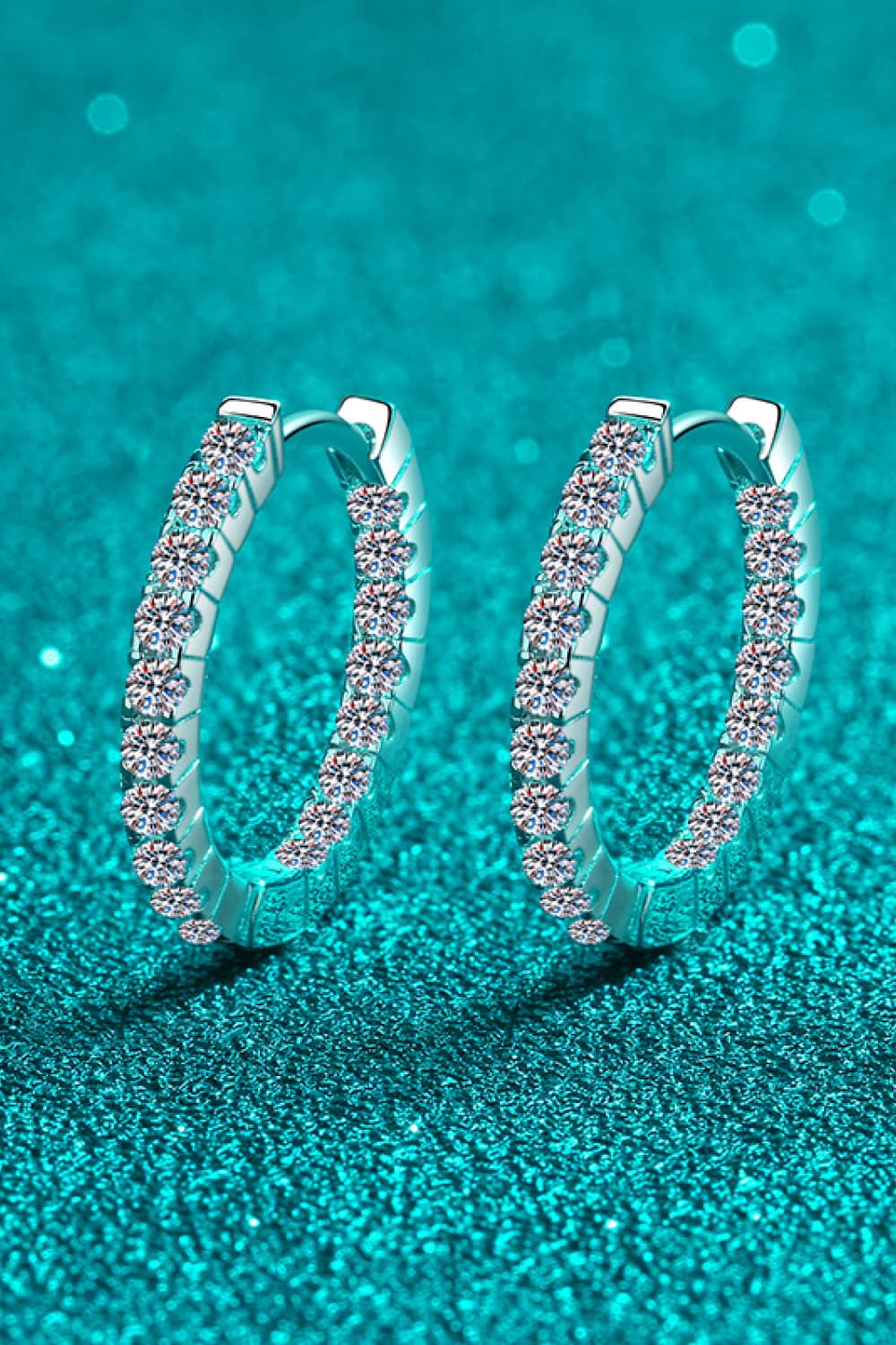 Moissanite 925 Sterling Silver Huggie Earrings - Earrings - FITGGINS