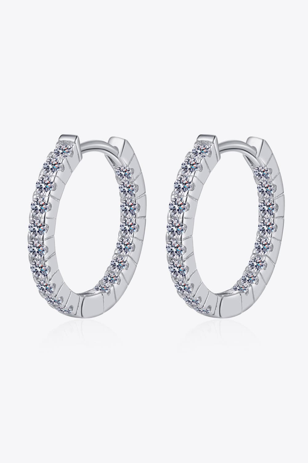 Moissanite 925 Sterling Silver Huggie Earrings - Earrings - FITGGINS