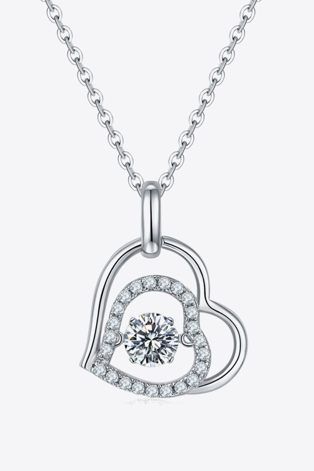 Moissanite Heart Pendant Necklace - Necklaces - FITGGINS