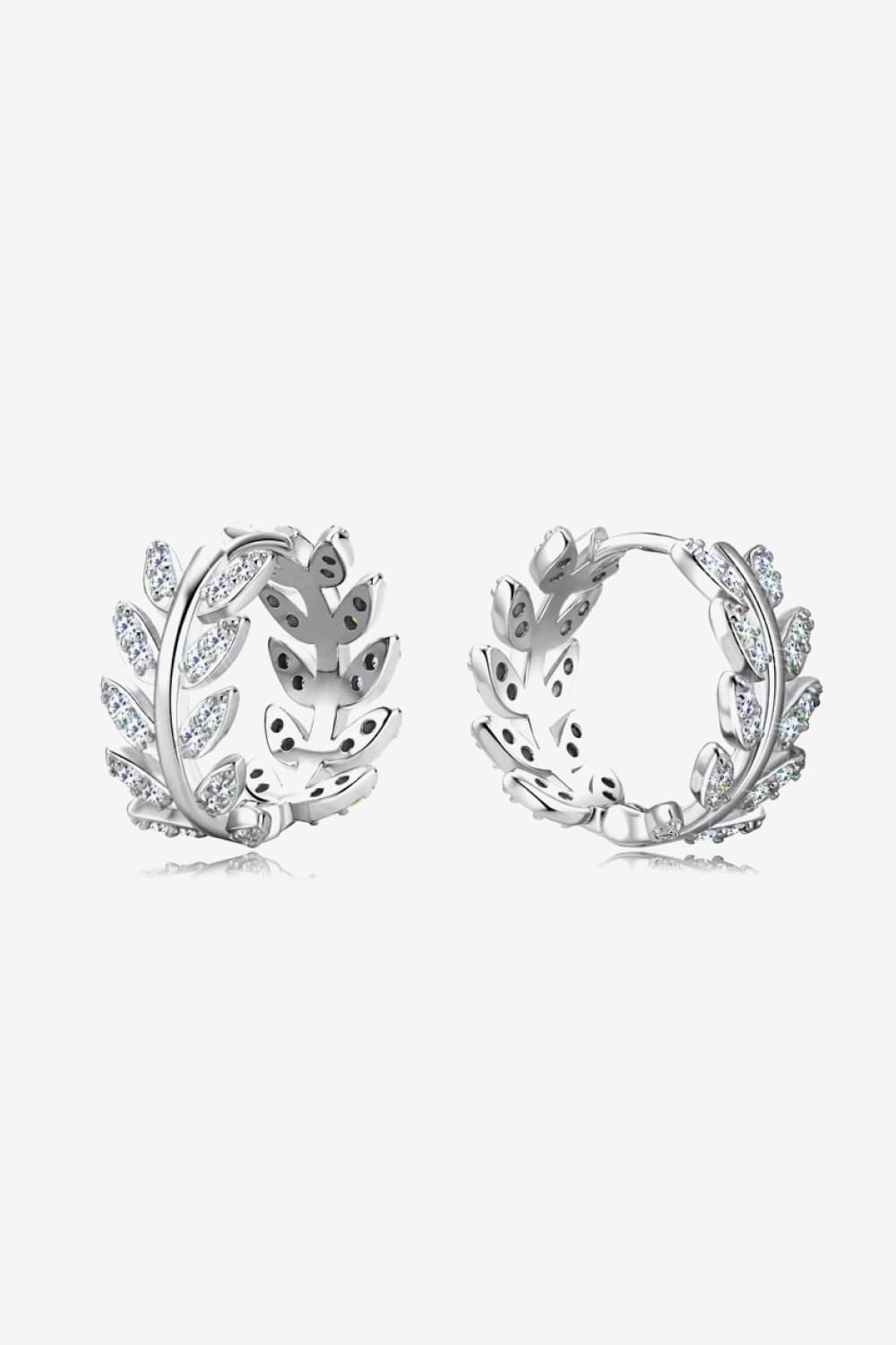 Moissanite Leaf 925 Sterling Silver Earrings - Earrings - FITGGINS