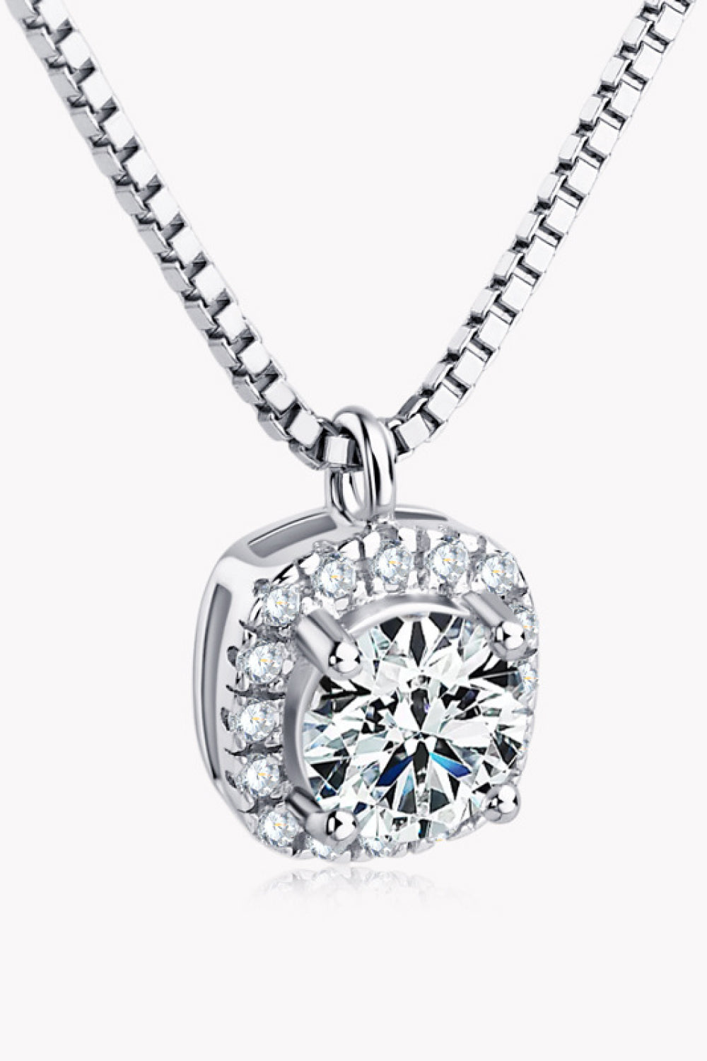 Moissanite Pendant Platinum-Plated Necklace - Necklaces - FITGGINS