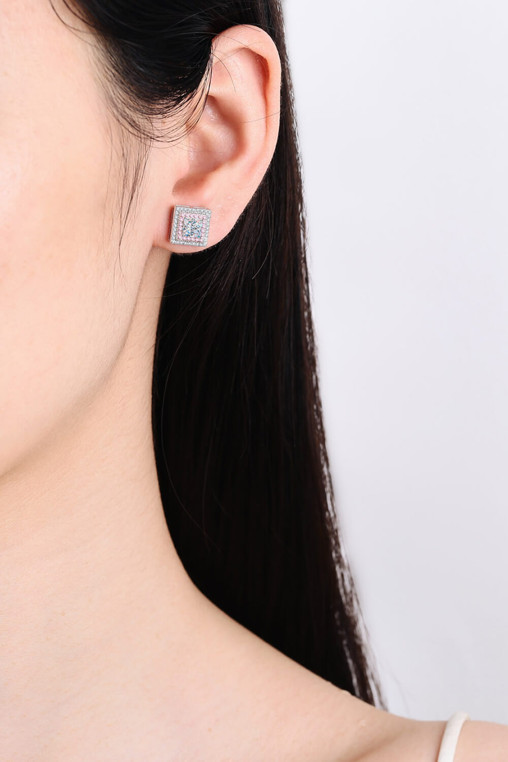 Moissanite Square Stud Earrings - Earrings - FITGGINS