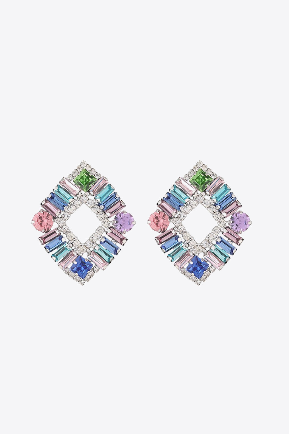 Multicolored Glass Stone Earrings - Earrings - FITGGINS