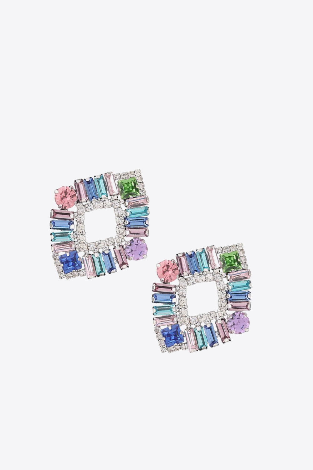 Multicolored Glass Stone Earrings - Earrings - FITGGINS