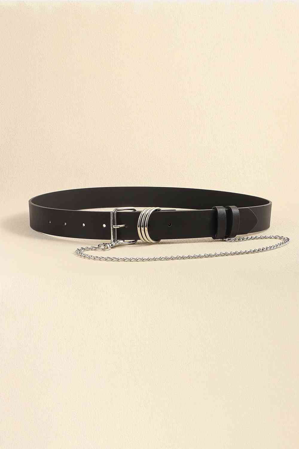 PU Leather Alloy Chain Belt - Belt - FITGGINS