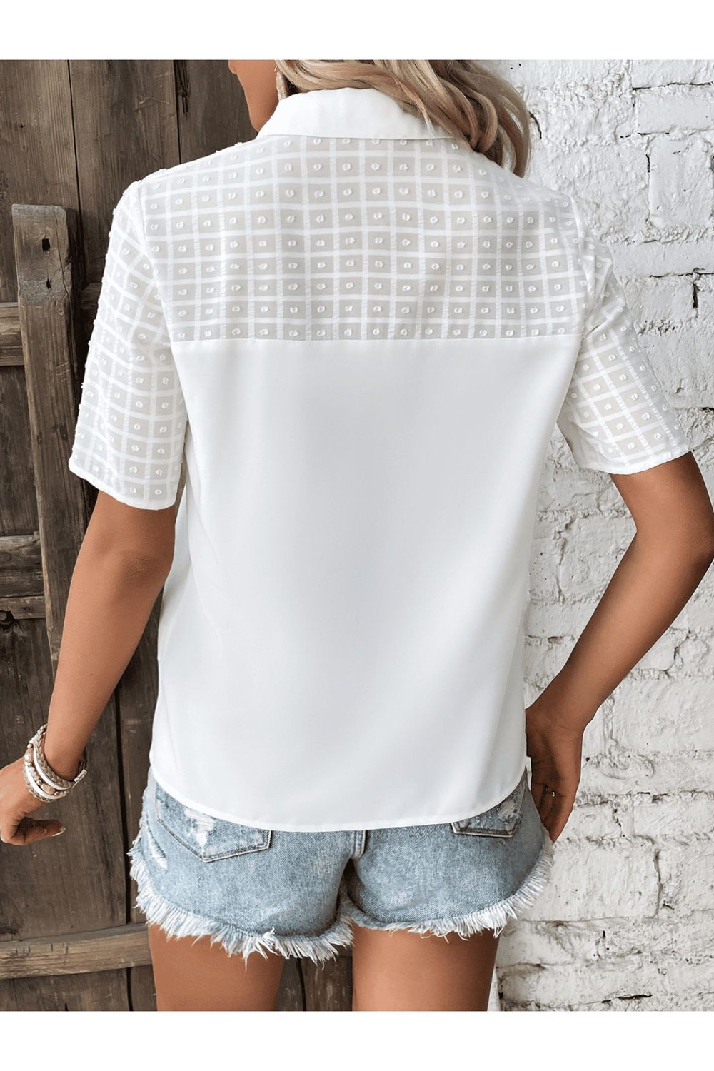 Short Sleeve Button Down Shirt - Shirts - FITGGINS