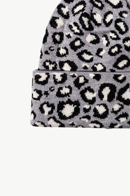 Leopard Pattern Cuffed Beanie - Hats - FITGGINS