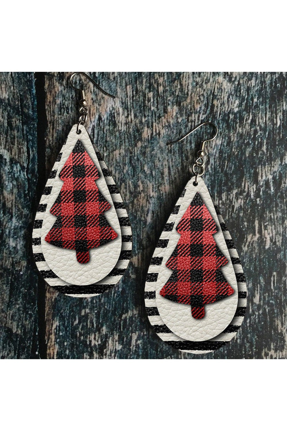 Christmas Tree PU Leather Earrings - Earrings - FITGGINS