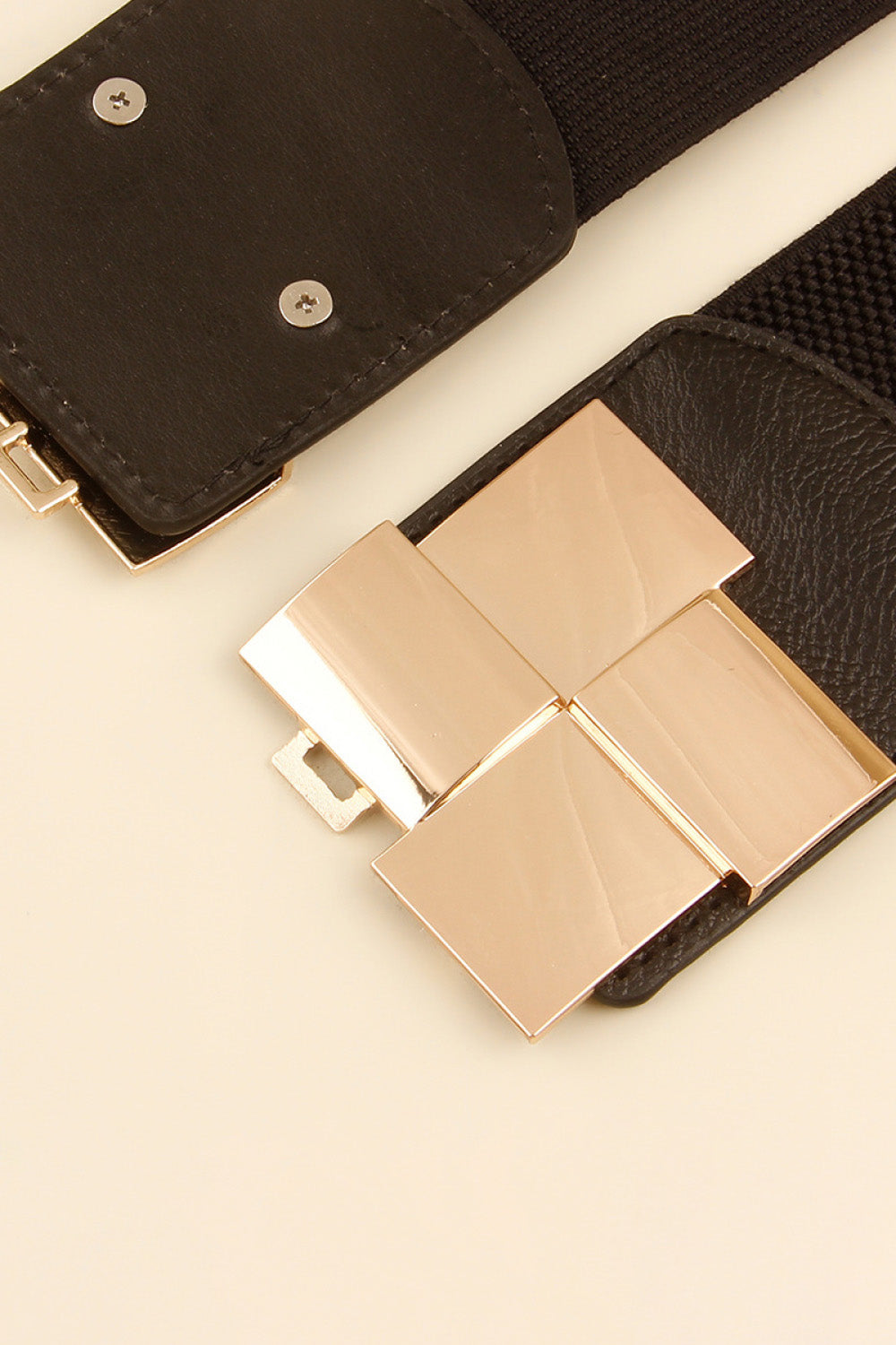 Geometric Buckle Elastic Wide Belt - Belt - FITGGINS