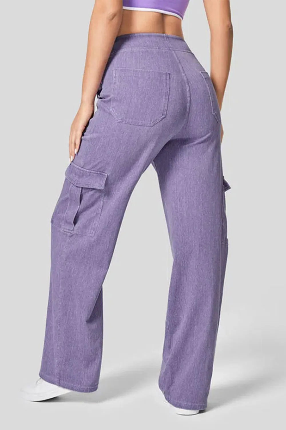 High Waist Straight Leg Cargo Jeans Fitggins