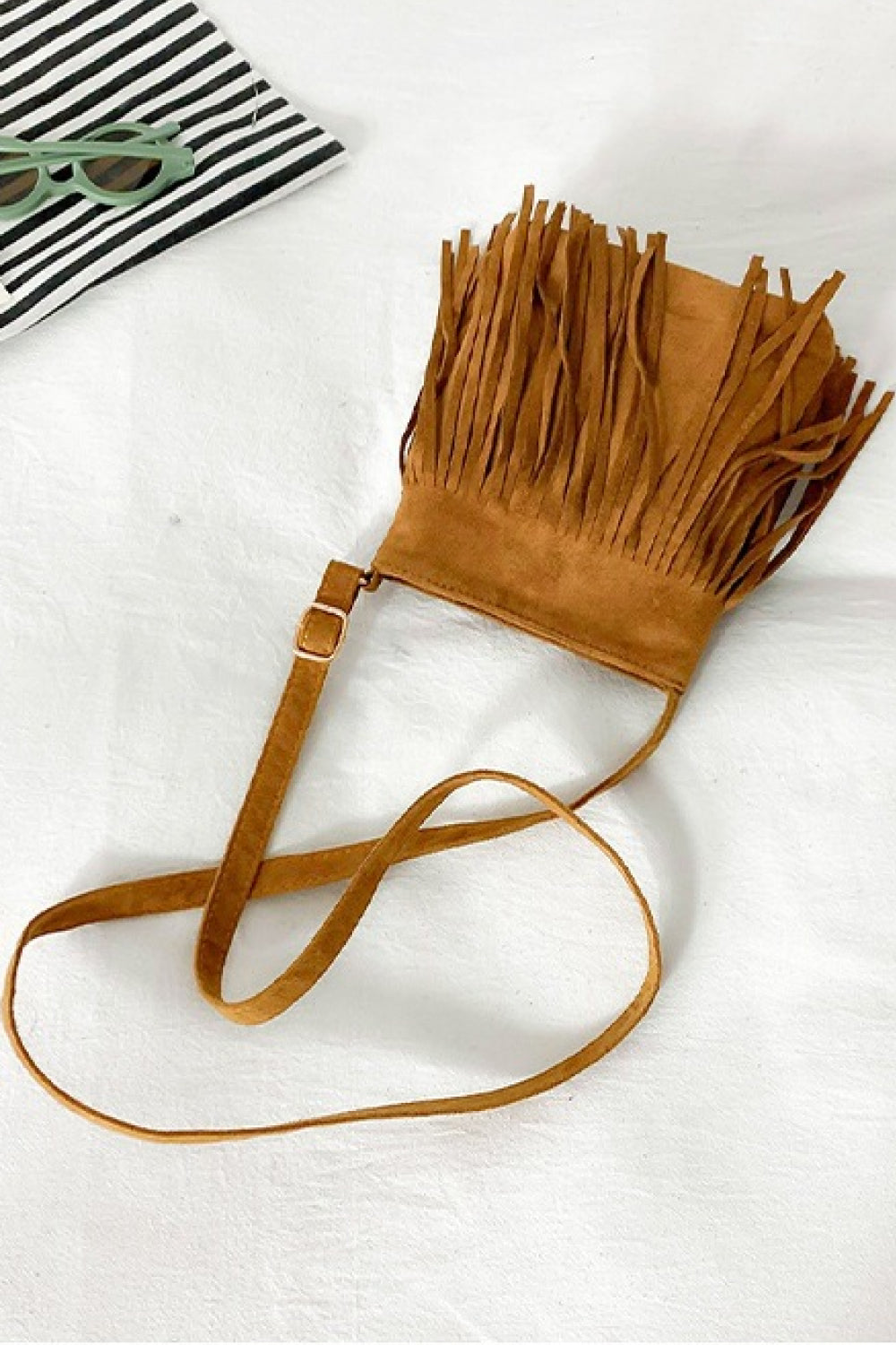 Adored PU Leather Crossbody Bag with Fringe - Handbag - FITGGINS