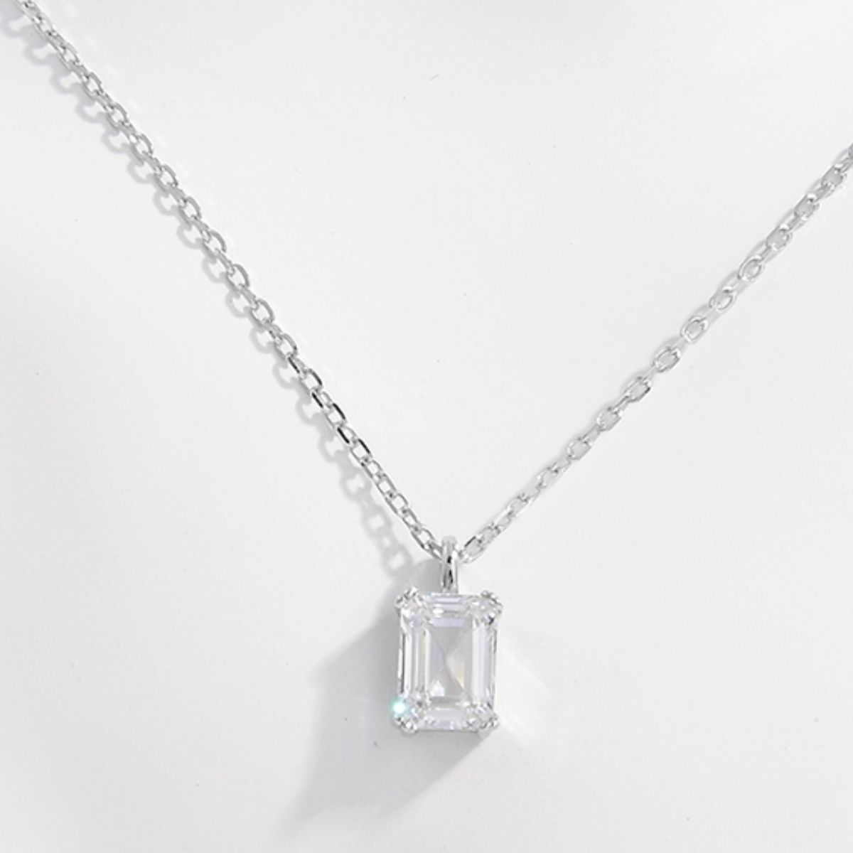 925 Sterling Silver Zircon Pendant Necklace - Necklaces - FITGGINS