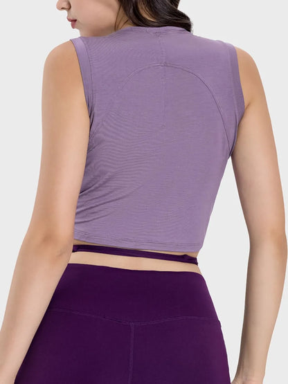 Millennia Drawstring Ruched Wide Strap Active Tank Fitggins