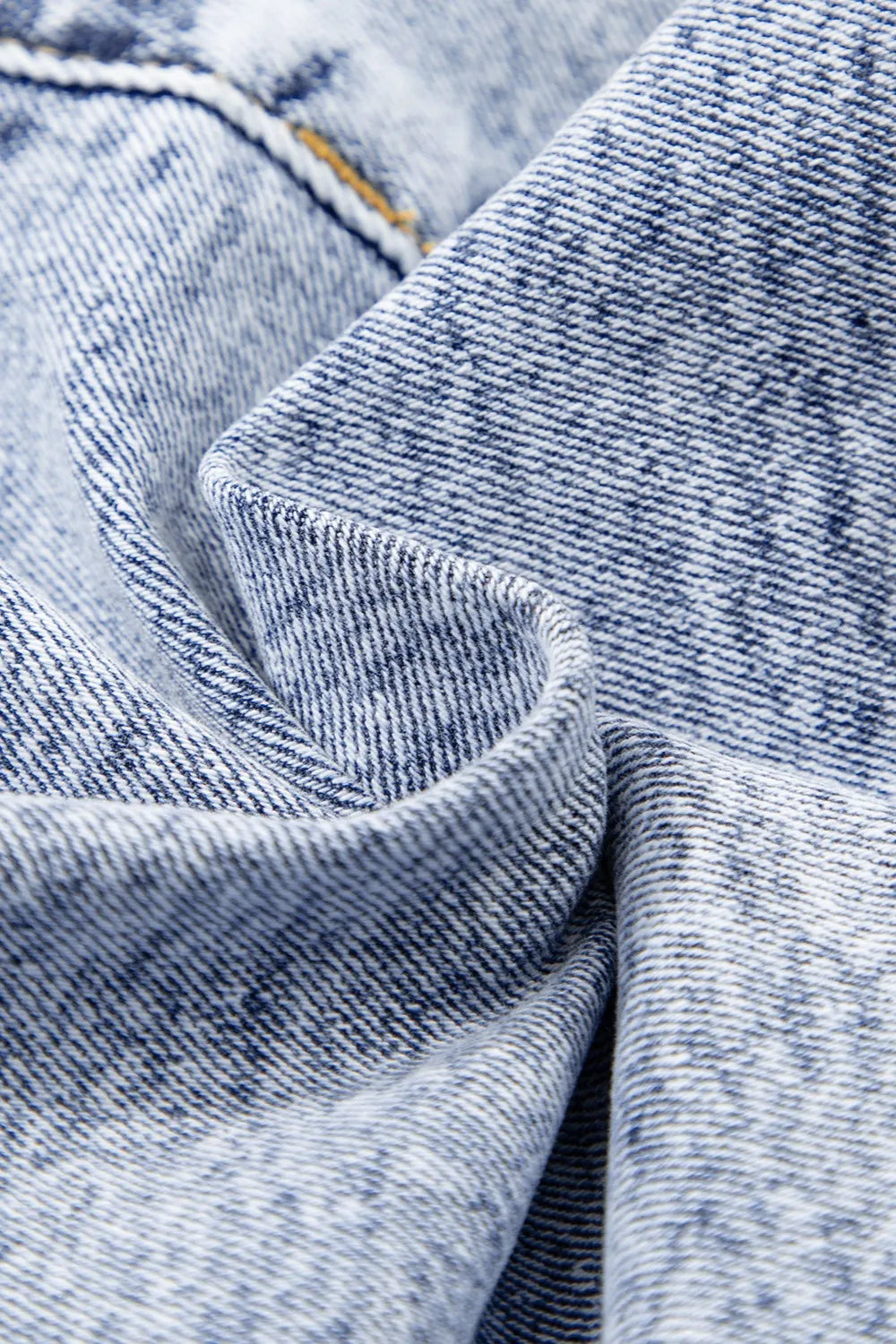 Rhinestone Light Wash Raw Hem High Waist Denim Shorts Fitggins