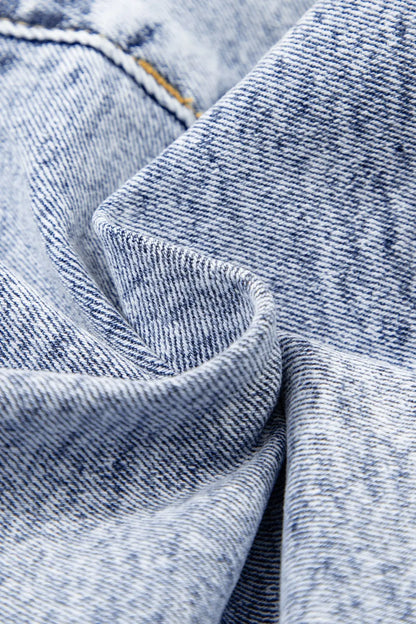 Rhinestone Light Wash Raw Hem High Waist Denim Shorts Fitggins