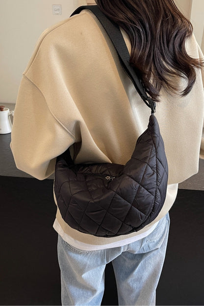 Quilted Adjustable Strap Crossbody Bag - Handbag - FITGGINS