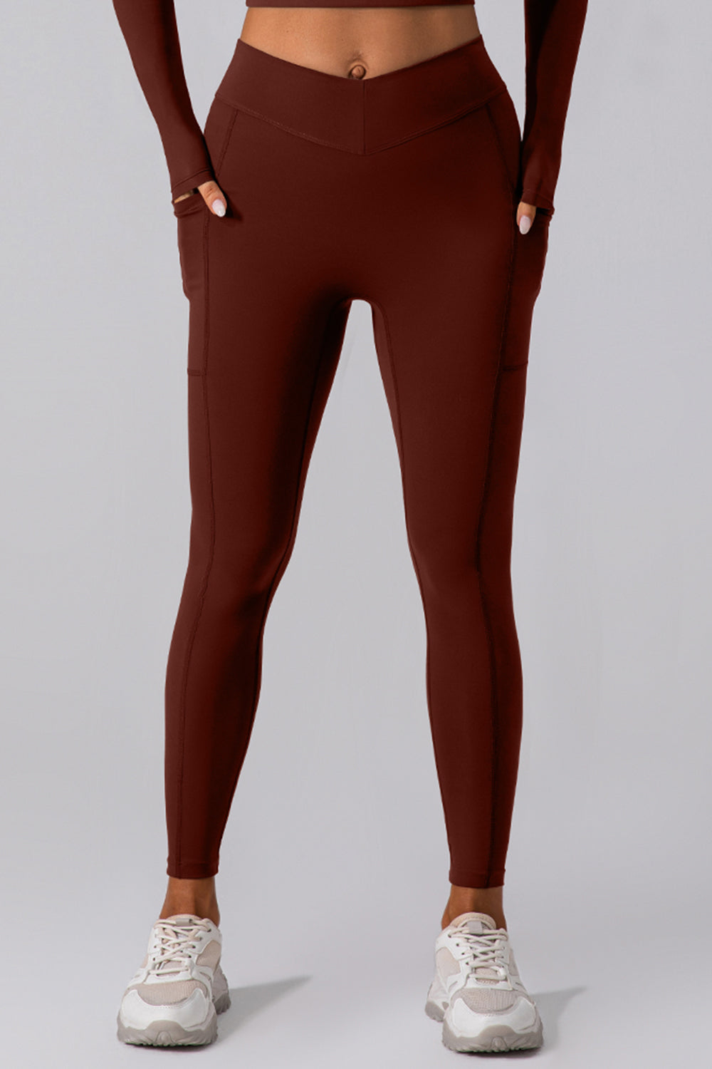 High Waist Active Leggings with Pockets - Leggings - FITGGINS