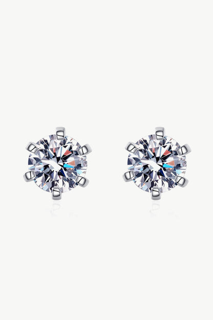 Inlaid Moissanite Stud Earrings - Earrings - FITGGINS