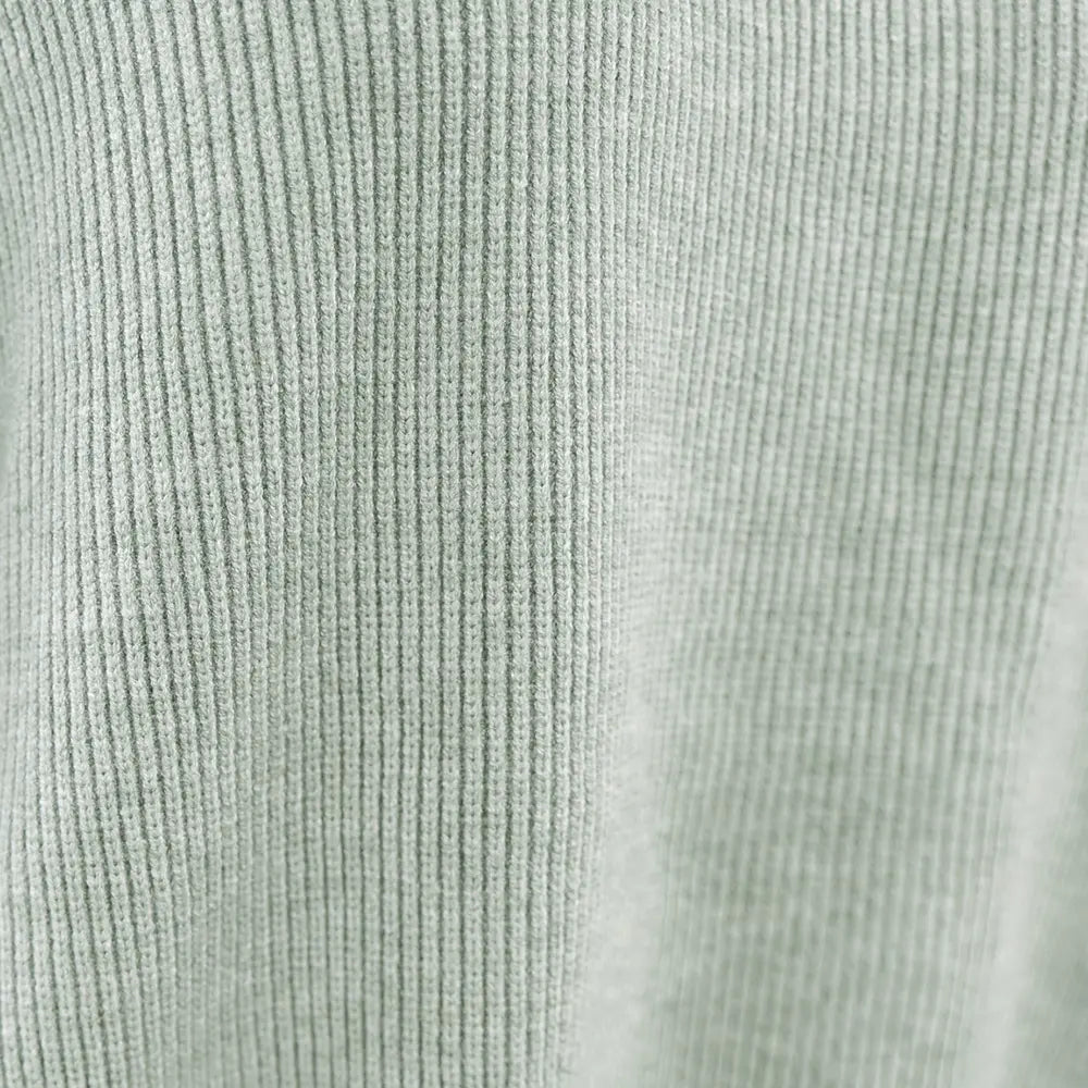 Round Neck Drop Shoulder Slit Sweater Fitggins