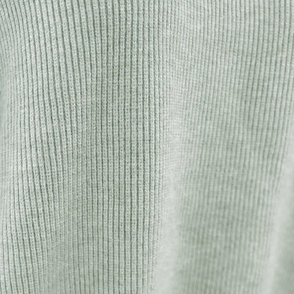 Round Neck Drop Shoulder Slit Sweater Fitggins