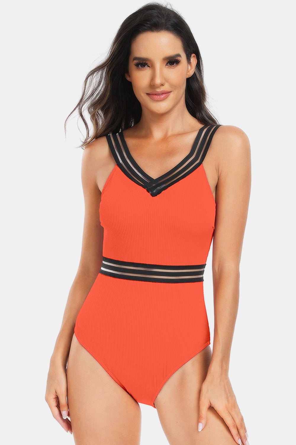 V-Neck One-Piece Swimwear - Swimwear One-Pieces - FITGGINS