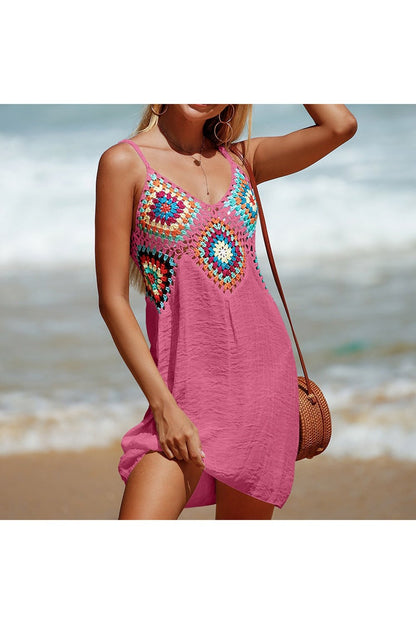 Cutout V-Neck Cover-Up Dress - Cover-Ups - FITGGINS