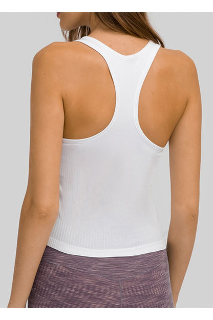 Millennia Round Neck Racerback Active Tank - Crop Tops & Tank Tops - FITGGINS