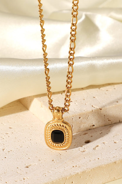 18K Gold Plated Inlaid Rhinestone Pendant Necklace - Necklaces - FITGGINS