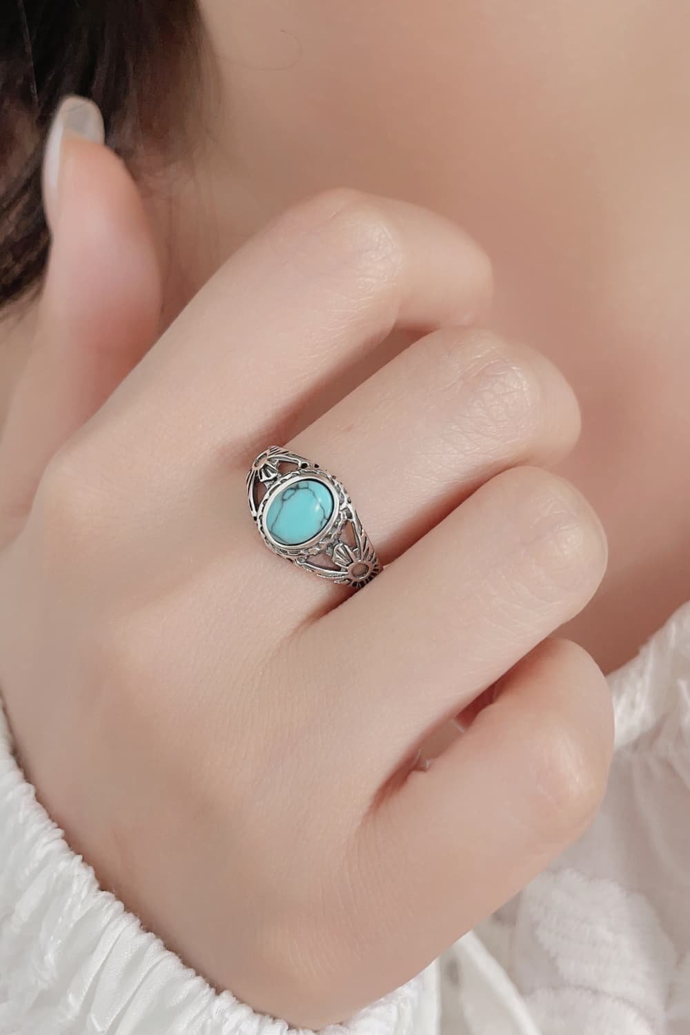 Turquoise 925 Sterling Silver Ring - Rings - FITGGINS