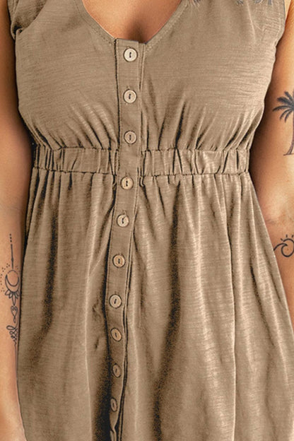 Sleeveless Button Down Mini Magic Dress Fitggins