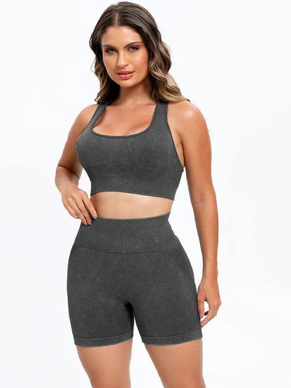 Scoop Neck Wide Strap Top and Shorts Active Set Fitggins