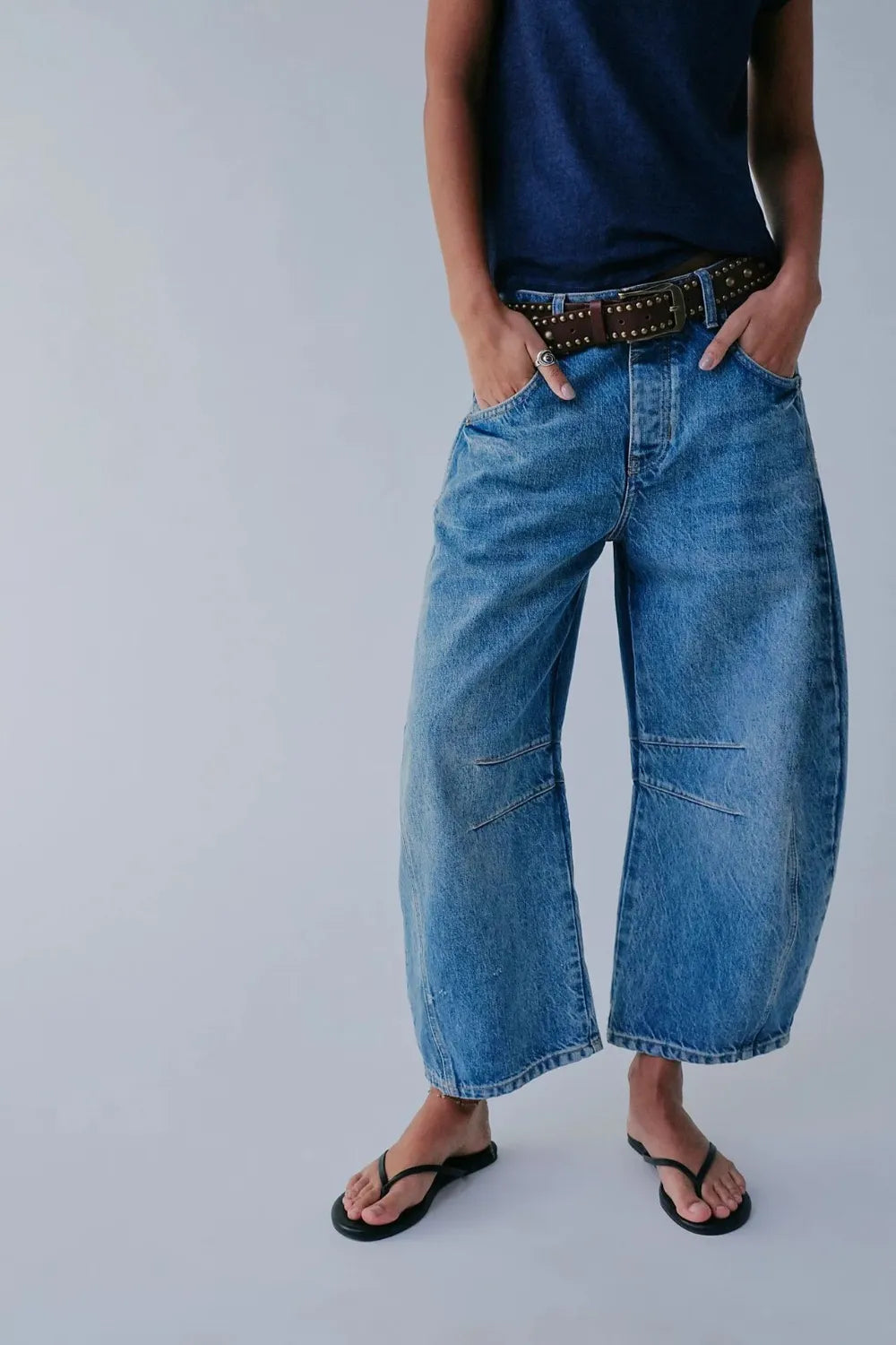 Wide Leg Jeans with Pockets Fitggins
